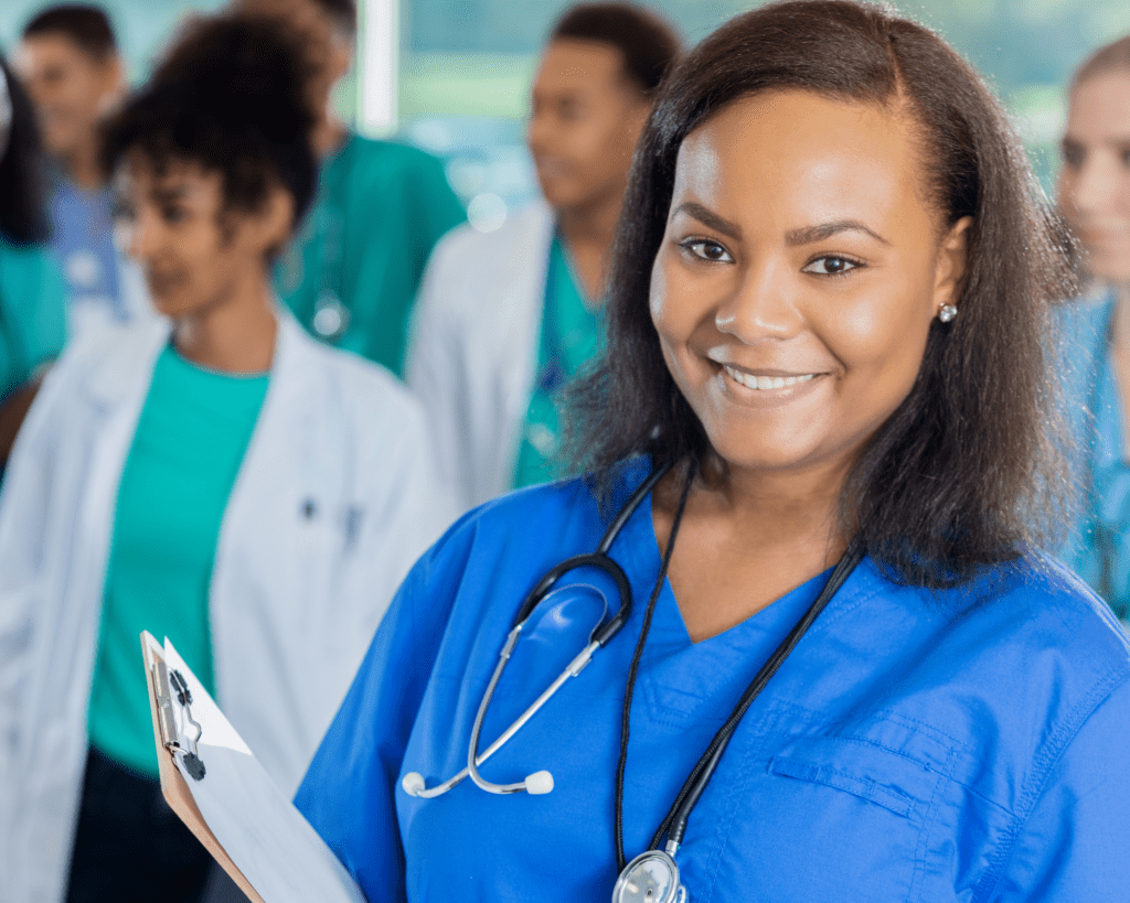 International Nurse with clipboard