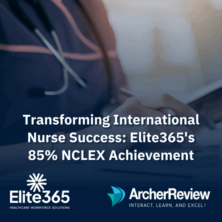 Archer Review and Elite365 logos with nurse image
