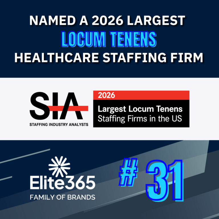 Elite365 Family of Brands Ranked No. 31 Among Largest Locum Tenens Agencies in the U.S.