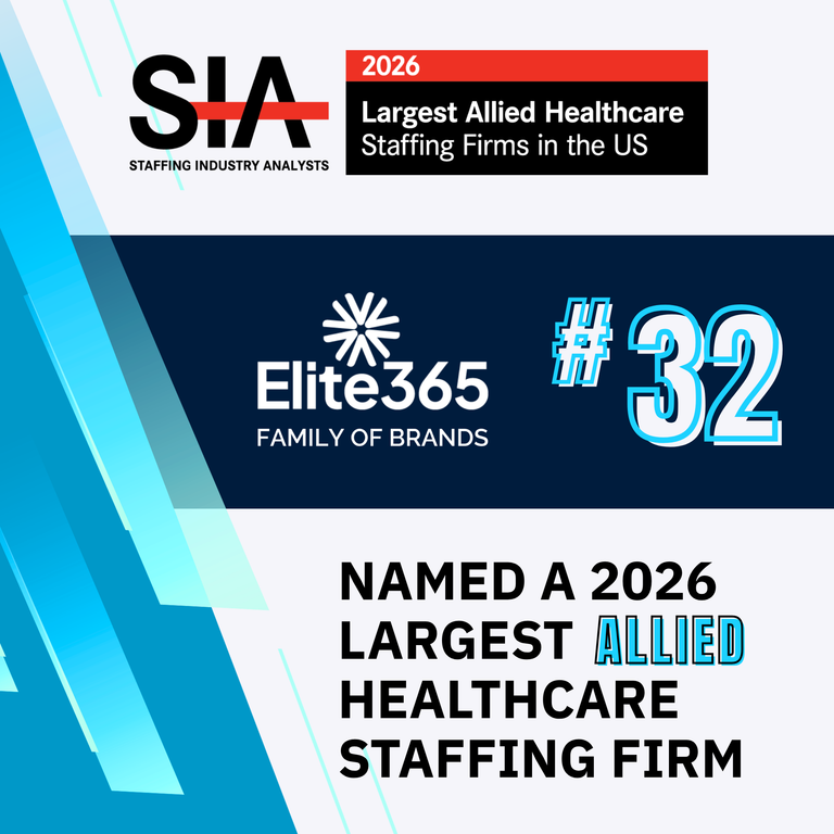 Elite365 Family of Brands Ranked No. 32 Among Largest Allied Healthcare Staffing Agencies in the U.S.